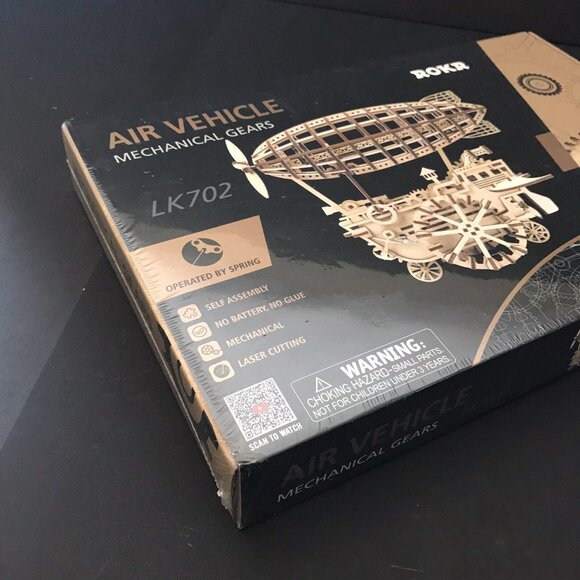 Robotime ROKR 3D Puzzle Wooden Air Vehicle Mechanical Gears LK702 Steam Punk - Picture 8 of 8